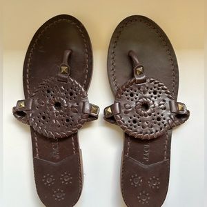 Jack Rogers Georgica Brown Leather Sandal